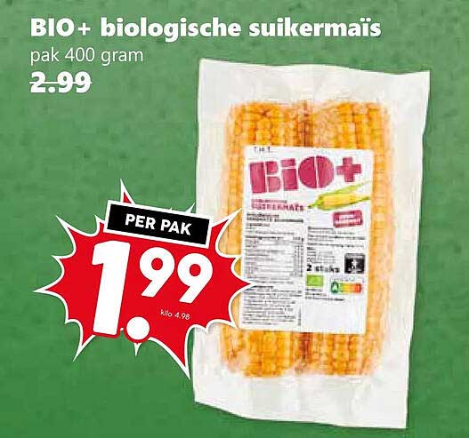 BIO+ biologische suikermais pak 400 gram