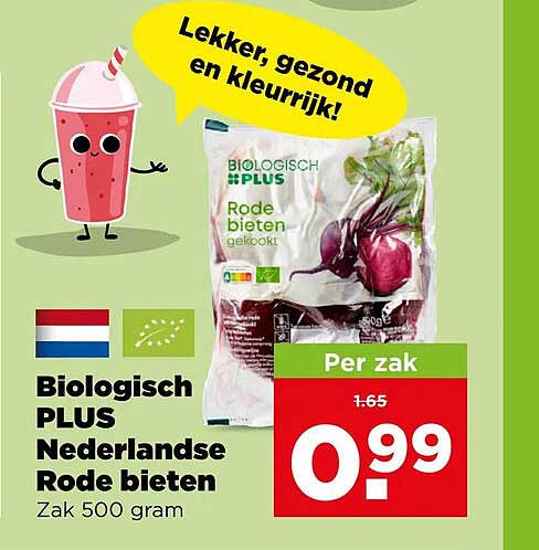 Biologisch PLUS Nederlandse Rode bieten Zak 500 gram