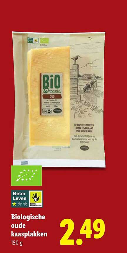 Biologische oude kaasplakken 150 g