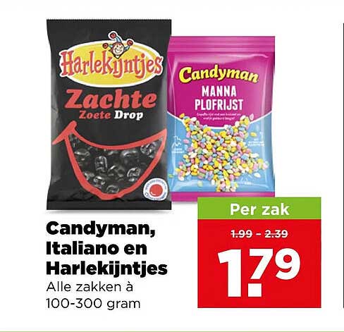 Candyman, Italiano en Harlekijntjes Alle zakken à 100-300 gram