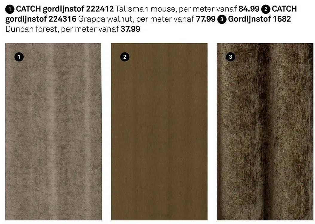 CATCH gordijnstof 22412 Talisman mouse, per meter vanaf