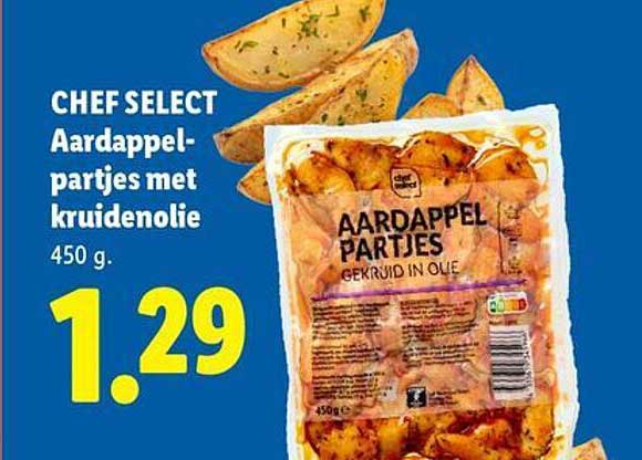CHEF SELECT Aardappelpartjes met kruidenolie 450 g.