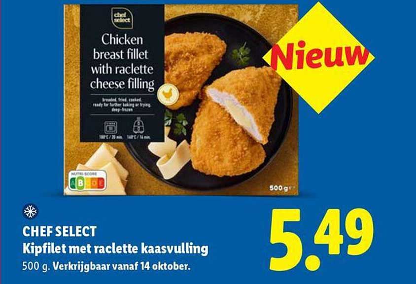 CHEF SELECT Kipfilet met raclette kaassulling Nieuw