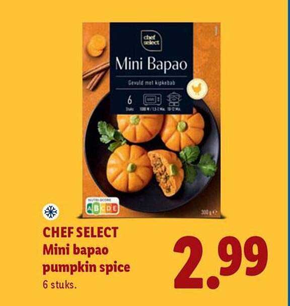 CHEF SELECT Mini bapao pumpkin spice 6 stuks