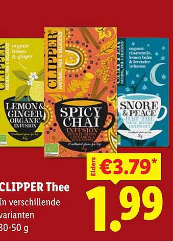 CLIPPER Thee in verschillende varianten 30-50 g