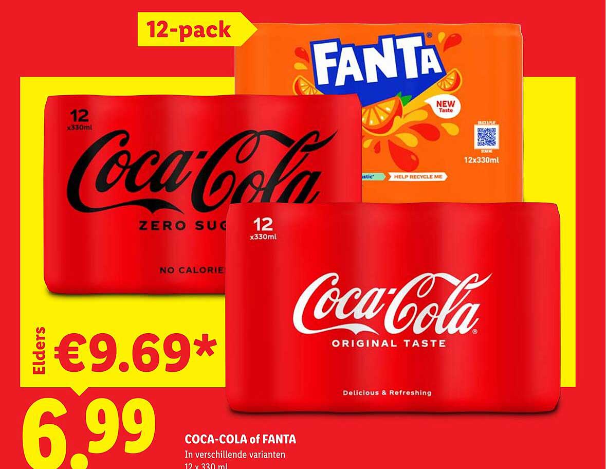 COCA-COLA of FANTA - In verschillende varianten - 12 x 330 ml