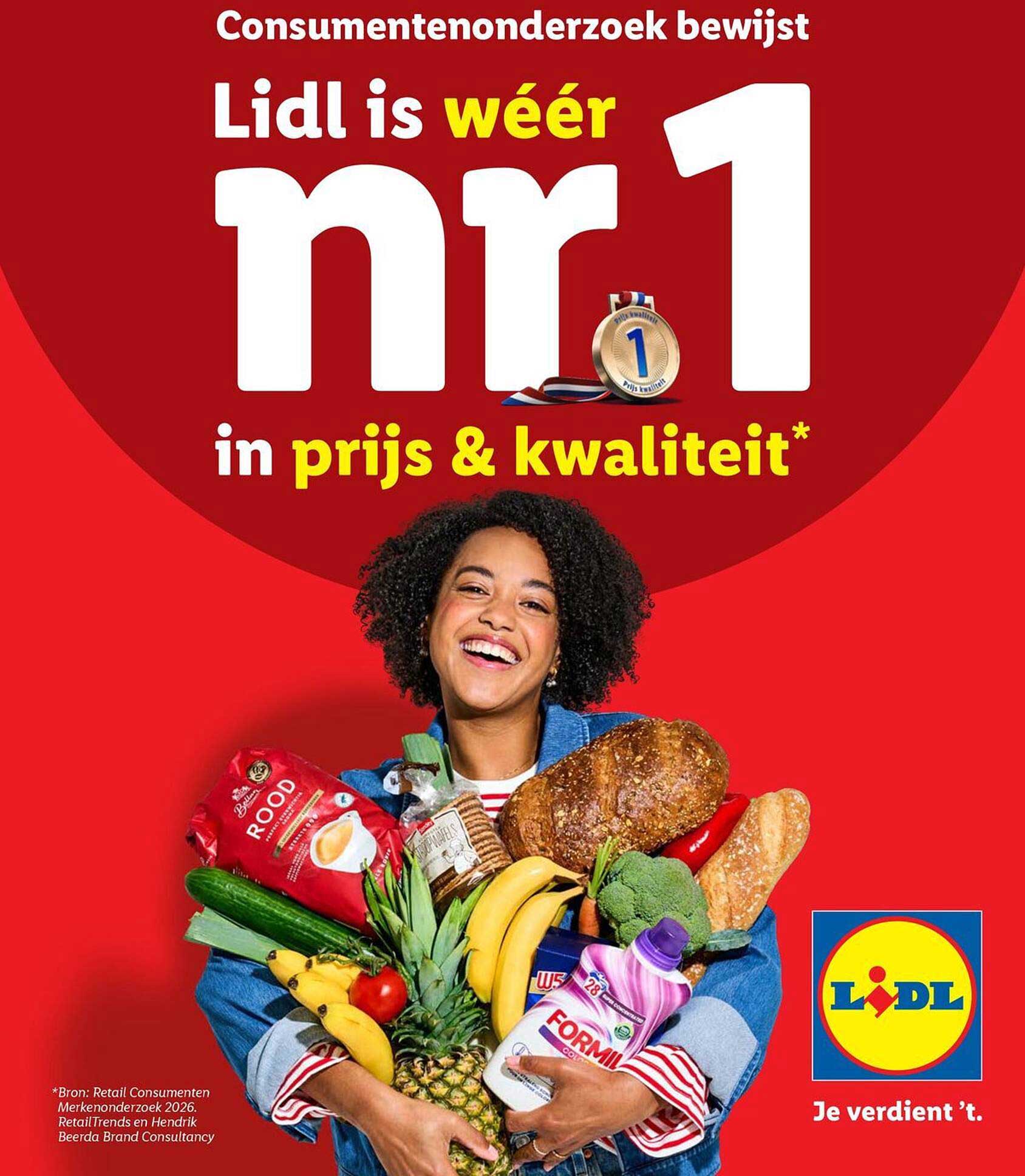 Consumentenonderzoek bewijst Lidl is wéér nr 1 in prijs & kwaliteit*
