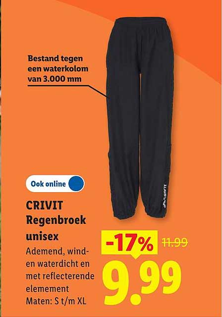 CRIVIT Regenbroek unisex