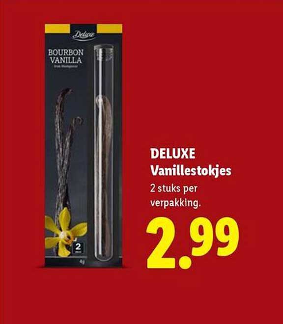 DELUXE Vanillestokjes 2 stuks per verpakking.