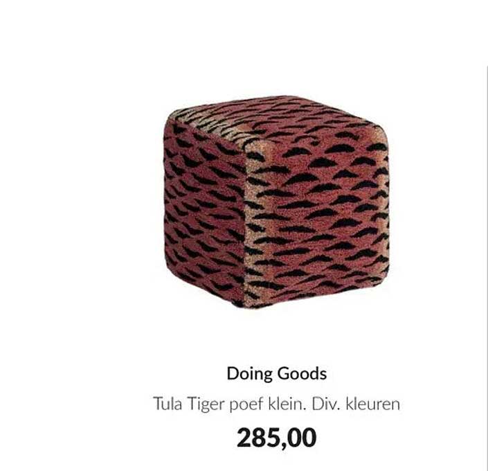 Doing Goods Tula Tiger poef klein. Div. kleuren