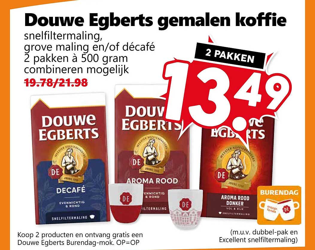Douwe Egberts gemalen koffie 2 pakken