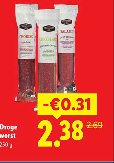 Droge worst 250 g