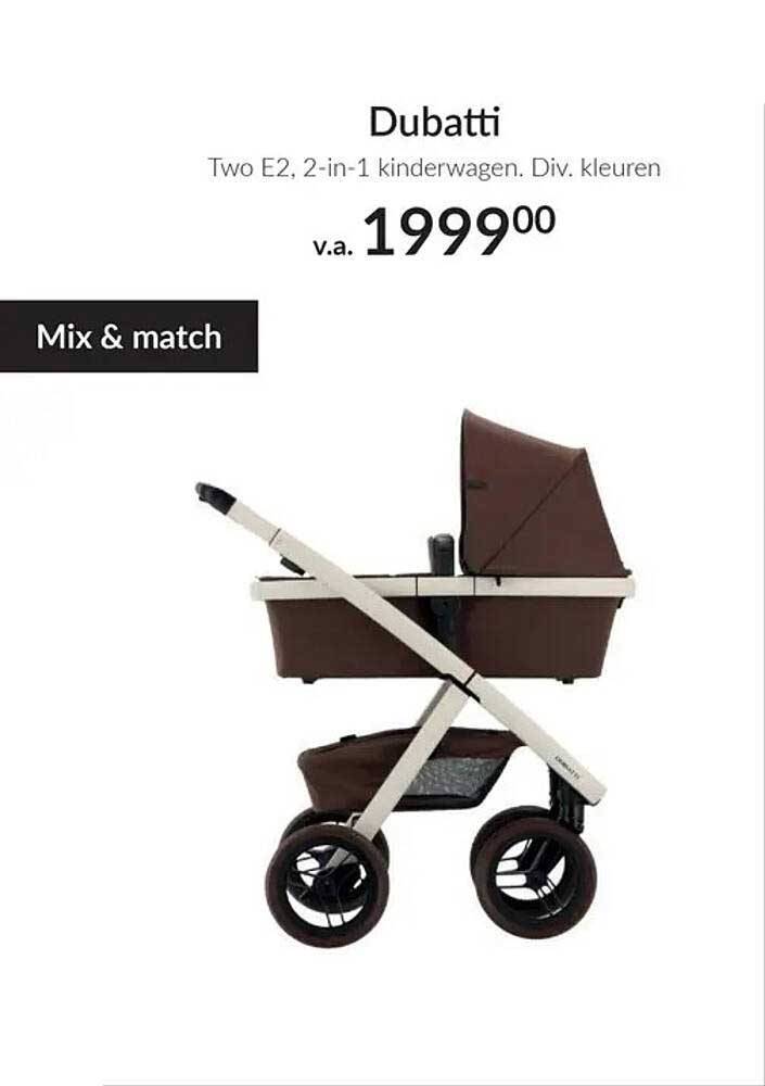 Dubatti Two E2, 2-in-1 kinderwagen. Div. kleuren