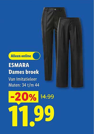 ESMARA Dames broek Van imitatieleer Maten: 34 t/m 44 -20%