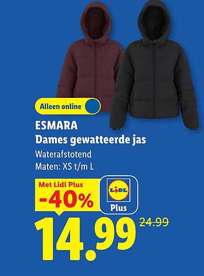 ESMARA Dames gewatteerde jas