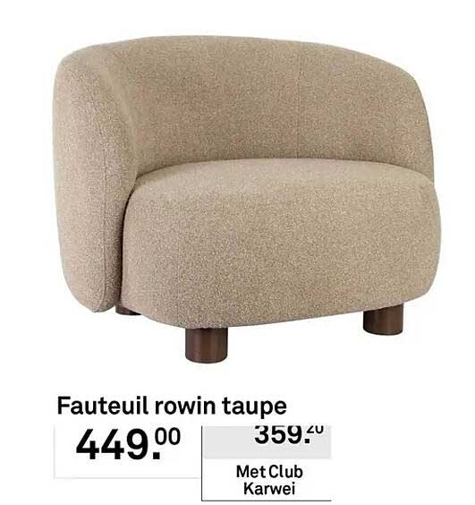Fauteuil rowin taupe