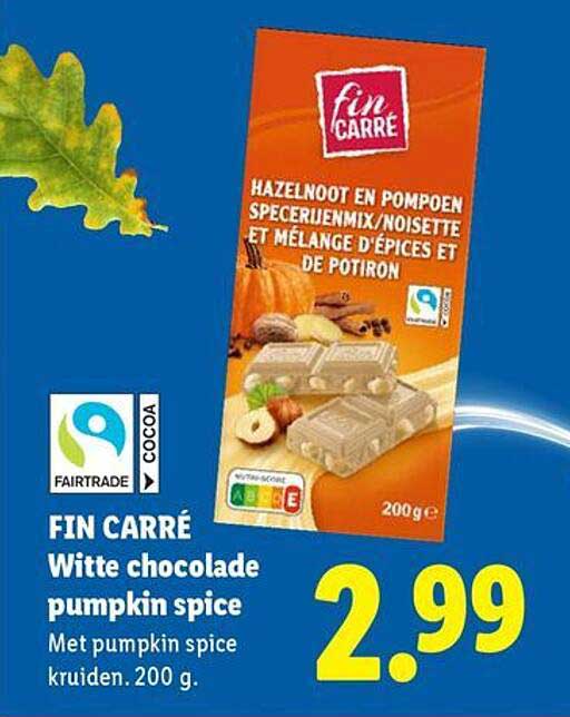 FIN CARRÉ Witte chocolade pumpkin spice