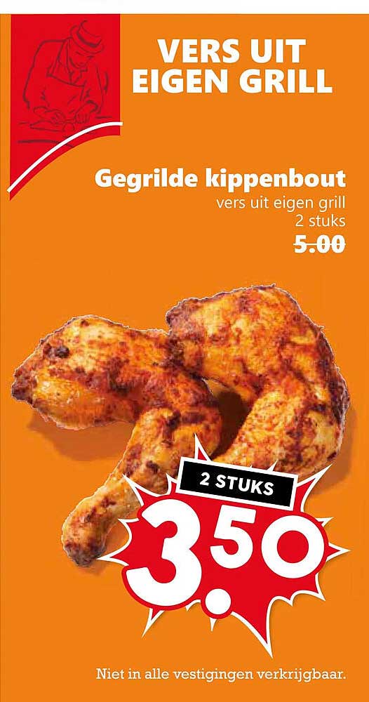 Gegrilde kippenbout vers uit eigen grill 2 stuks