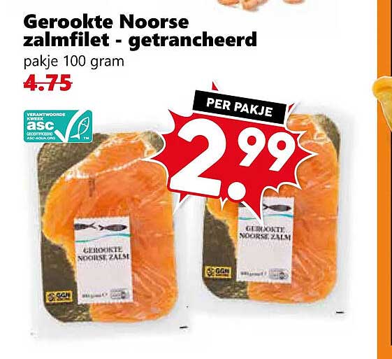 Gerookte Noorse zalmfilet - getrancheerd
