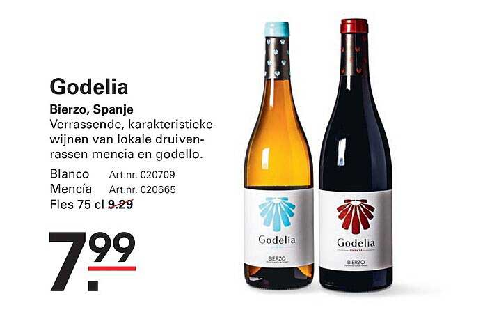 Godelia Bierzo, Spanje Verrassende, karakteristieke wijnen van lokale druivenrassen mencía en godello. Blanco Mencía Fles 75 cl 9.29