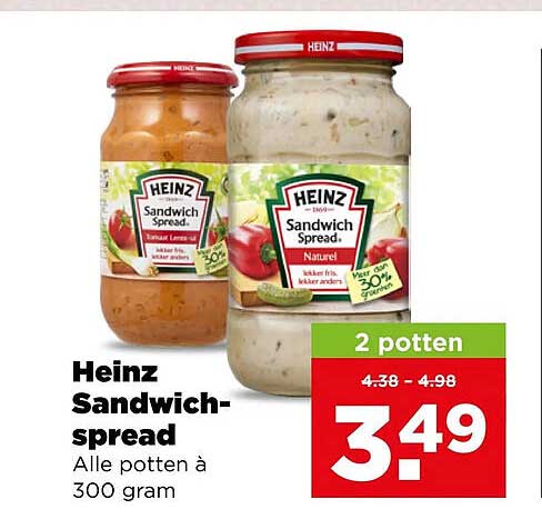Heinz Sandwich-spread Alle potten à 300 gram