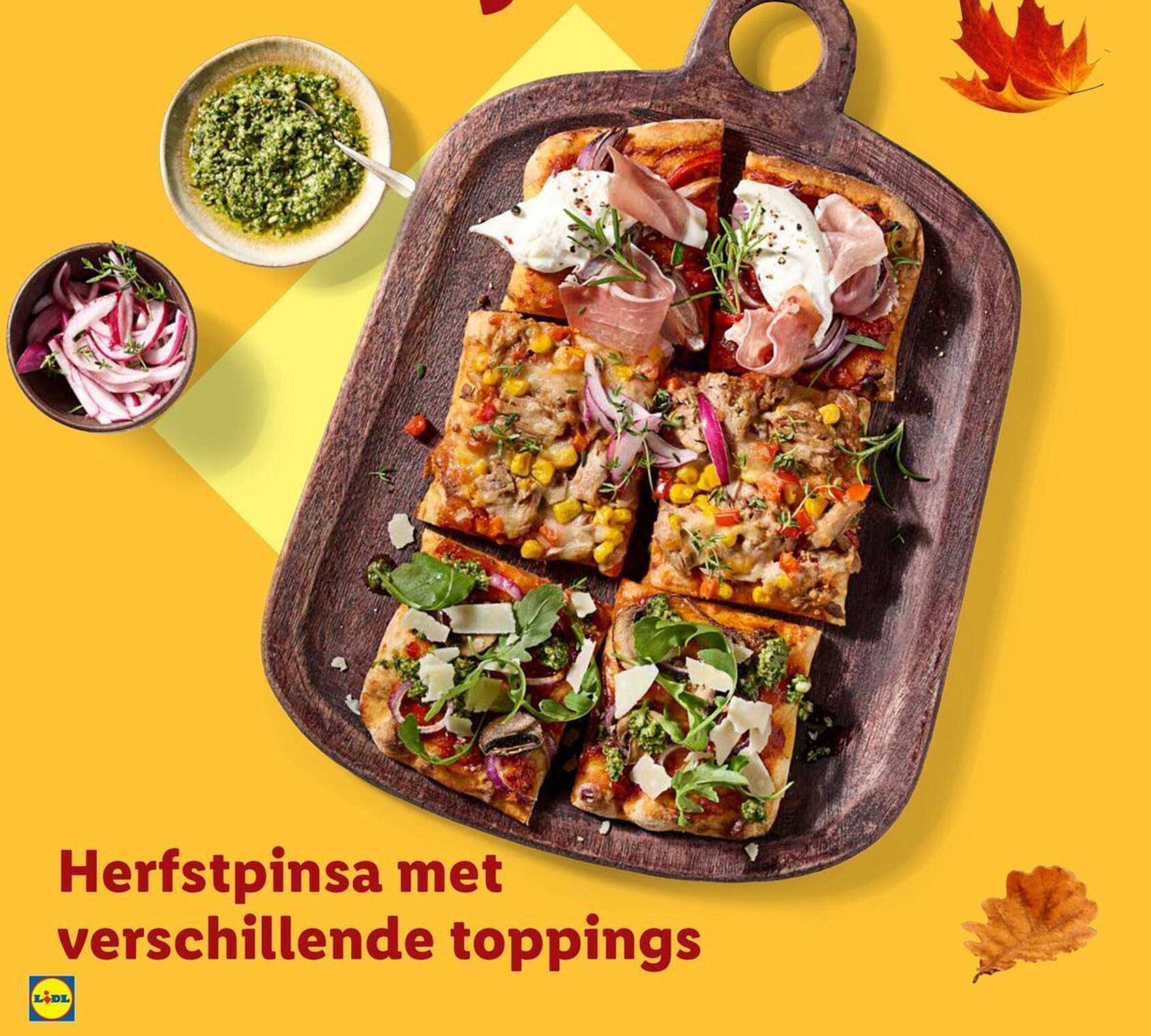 Herfstpinsa met verschillende toppings