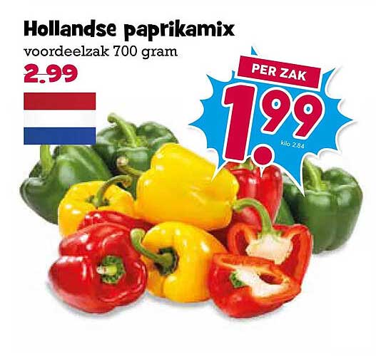 Hollandse paprikamix voordeelzak 700 gram