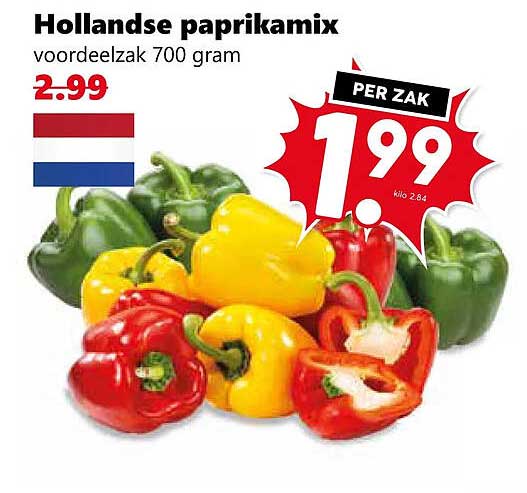 Hollandse paprikamix voordeelzak 700 gram
