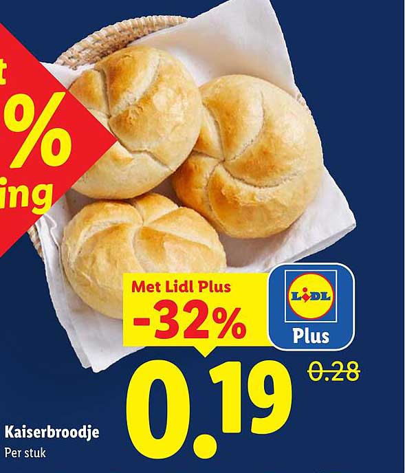 Kaiserbroodje Met Lidl Plus -32%