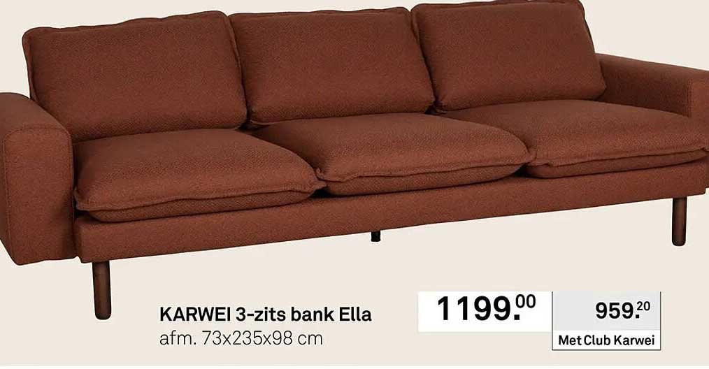 KARWEI 3-zits bank Ella