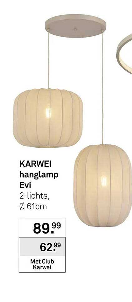 KARWEI hanglamp Evi 2-lichts, Ø 61cm