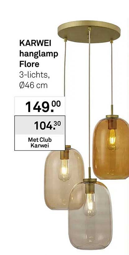 KARWEI hanglamp Flore 3-lichts, Ø46 cm
