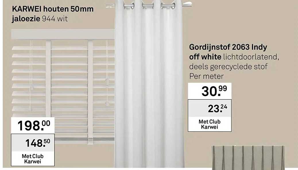 KARWEI houten 50mm jaloezie 944 wit