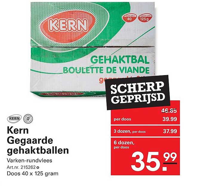 Kern Gegaarde gehaktballen