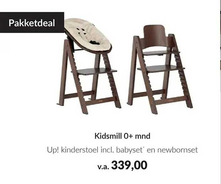 Kidsmill 0+ mnd Up! kinderstoel incl. babyset* en newbornset