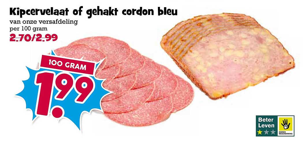 Kipcervelaat of gehakt cordon bleu
