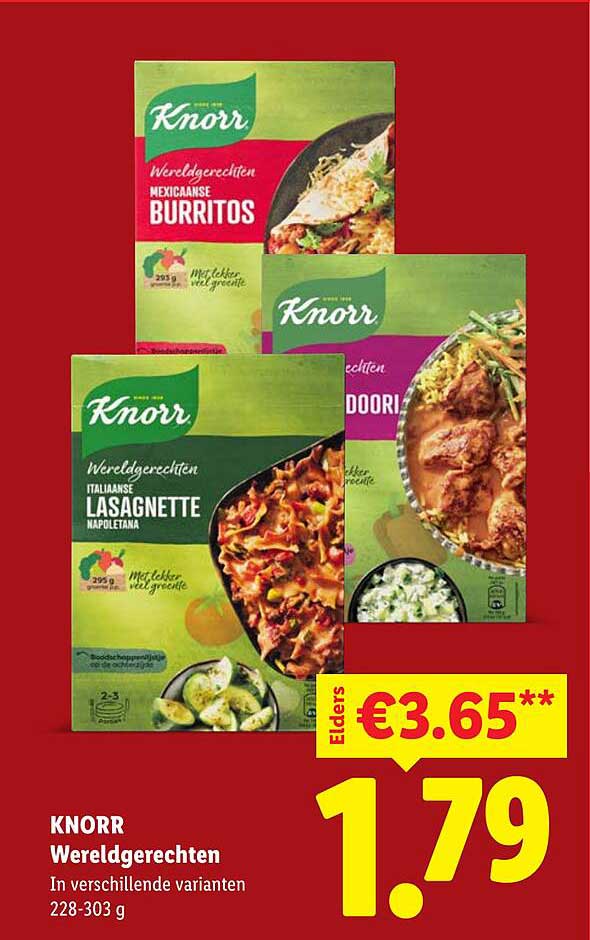 KNORR Wereldgerechten In verschillende varianten 228-303 g