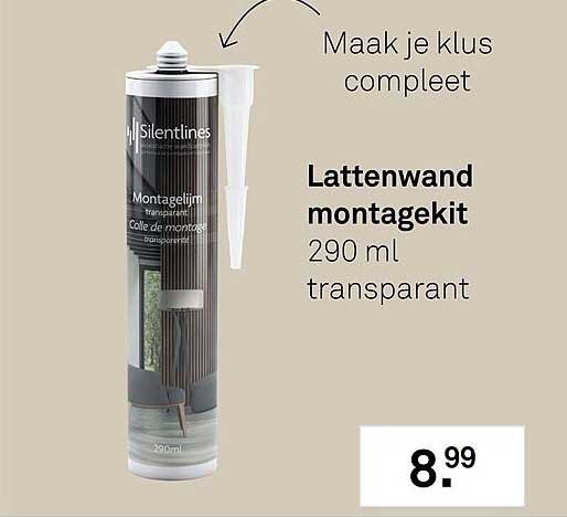 Lattenwand montagekit 290 ml transparant