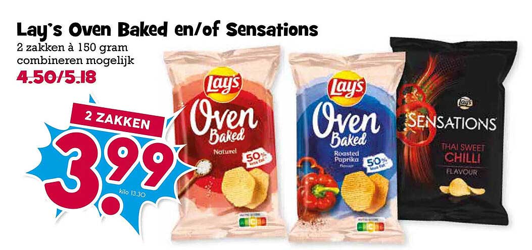 Lay's Oven Baked en/of Sensations 2 ZAKKEN