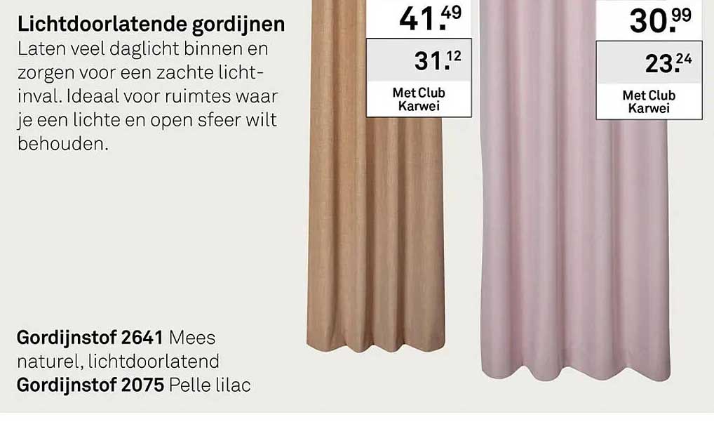 Lichtdoorlatende gordijnen