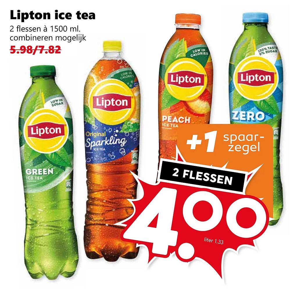 Lipton ice tea +1 spaarzegel 2 flessen