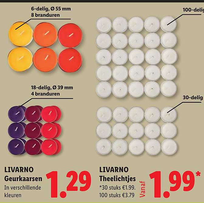 LIVARNO Geurkaarsen In verschillende kleuren