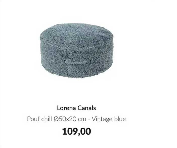 Lorena Canals Pouf chill Ø50x20 cm - Vintage blue