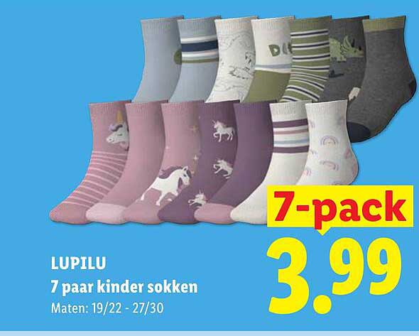 LUPILU 7 paar kinder sokken 7-pack