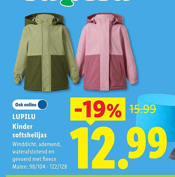 LUPILU Kinder softshelljas -19%