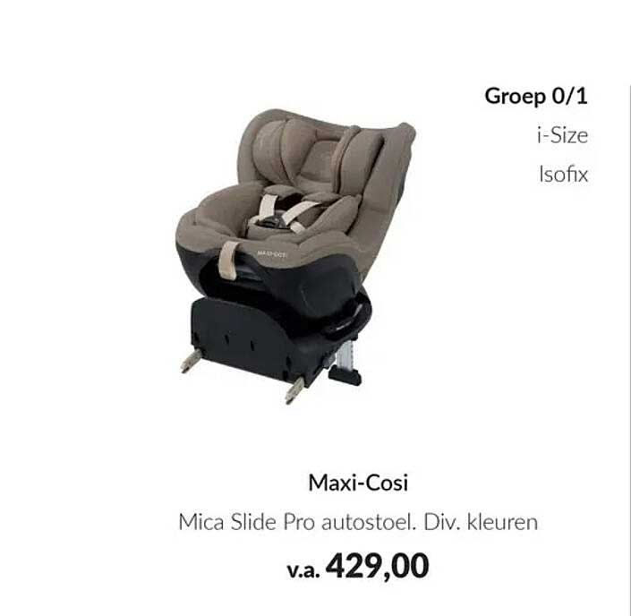 Maxi-Cosi Mica Slide Pro autostoel. Div. kleuren