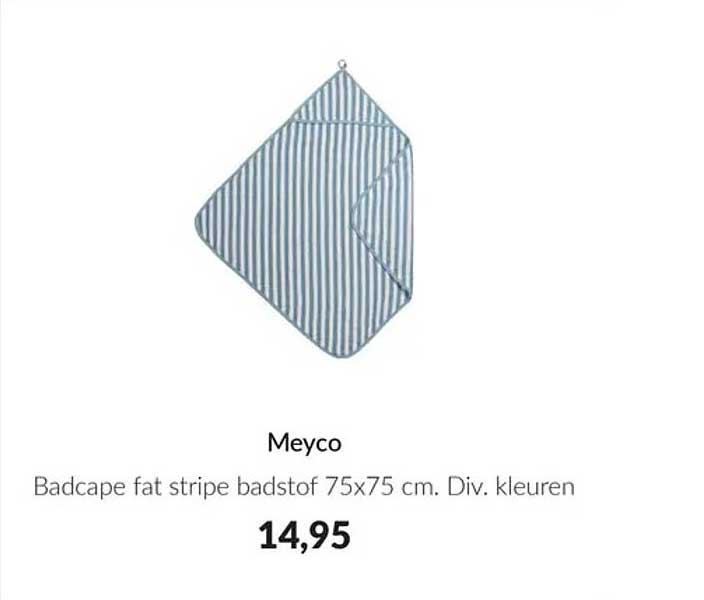 Meyco Badcape fat stripe badstof 75x75 cm. Div. kleuren