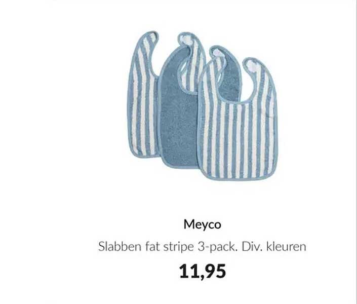 Meyco Slabben fat stripe 3-pack. Div. kleuren