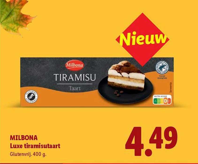 MILBONA Luxe tiramisu­taart Glutenvrij. 400 g.
