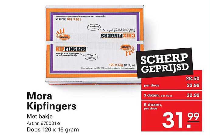 Mora Kipfingers Met bakje Doos 120 x 16 gram